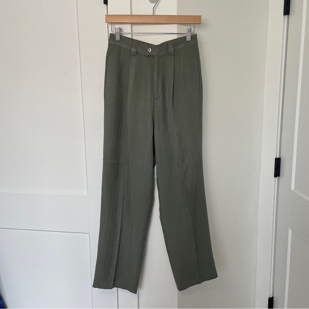Tommy Bahama Women's Sage Green Silk Trousers